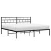 vidaXL Cadre de lit métal sans matelas avec tête de lit noir 193x203cm