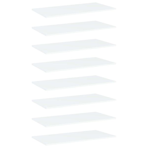 vidaXL Panneaux de biblioth&egrave;que 8 pcs blanc bois d&rsquo;ing&eacute;nierie