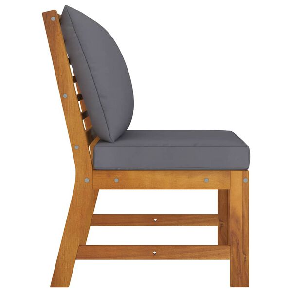 vidaXL Canap&eacute; central sectionnel avec coussin gris fonc&eacute; Bois d'acacia