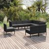vidaXL Salon de jardin 9 pcs avec coussins R&eacute;sine tress&eacute;e Noir