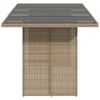 vidaXL Table de jardin dessus en verre beige 190x80x74 cm