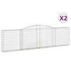 vidaXL Paniers &agrave; gabions arqu&eacute;s 2 pcs 400x30x100/120 cm Fer galvanis&eacute;