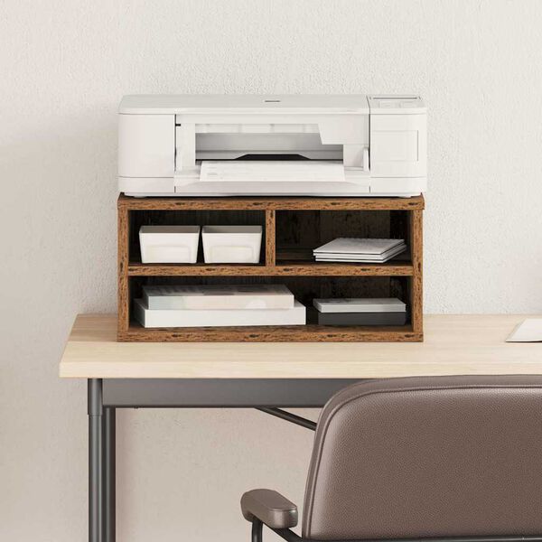 vidaXL Support d'imprimante Bois ancien 49 x 40 x 22,5 cm