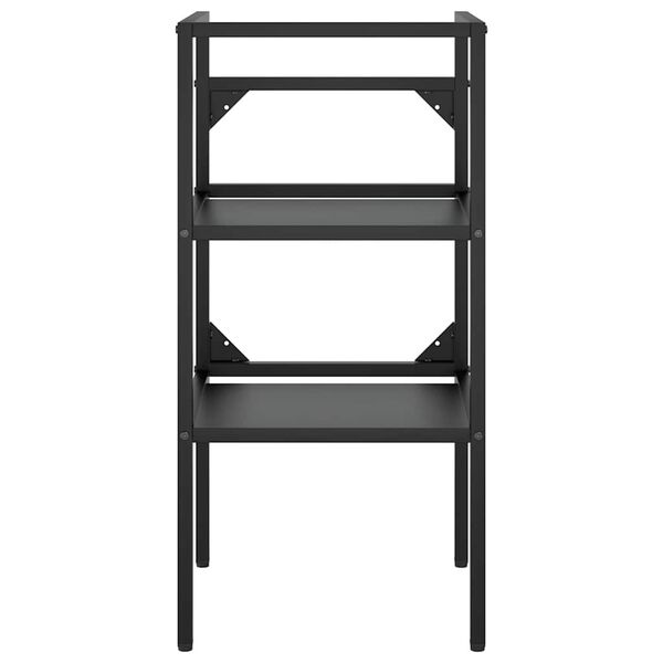 vidaXL Cadre de lavabo de salle de bain Noir 40x38x83 cm Fer