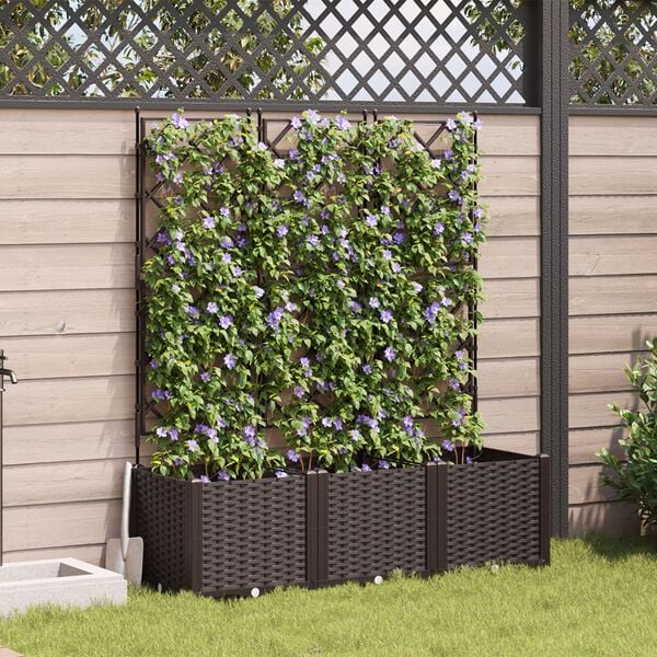 vidaXL Cache-pot de jardin 3 pcs Marron 120 x 40 x 143 cm Acier
