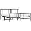 vidaXL Cadre de lit métal sans matelas avec pied de lit noir 193x203cm