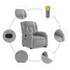 vidaXL Fauteuil inclinable de massage gris clair tissu
