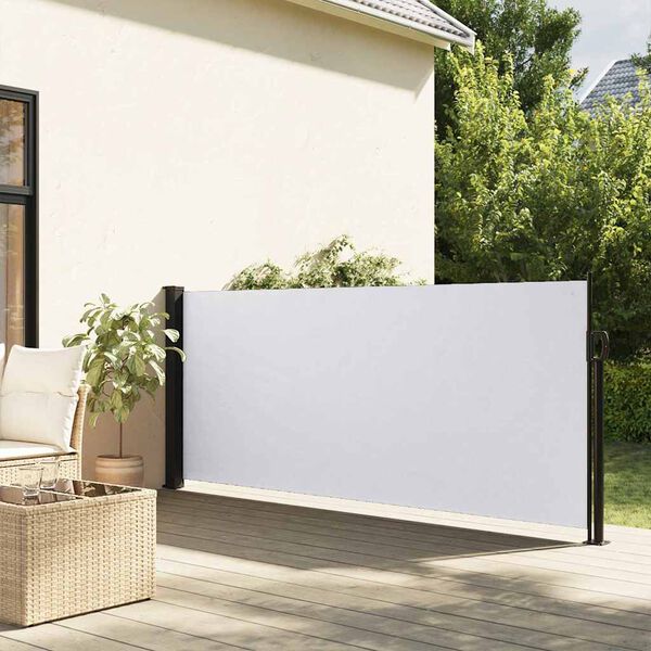 vidaXL Auvent lat&eacute;ral r&eacute;tractable blanc 117x300 cm