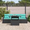 vidaXL Ensemble de canap&eacute; de jardin avec coussin 5 pcs Noir polyrotin