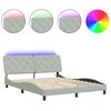 vidaXL Cadre de lit avec LED sans matelas gris clair 152x203 cm velours