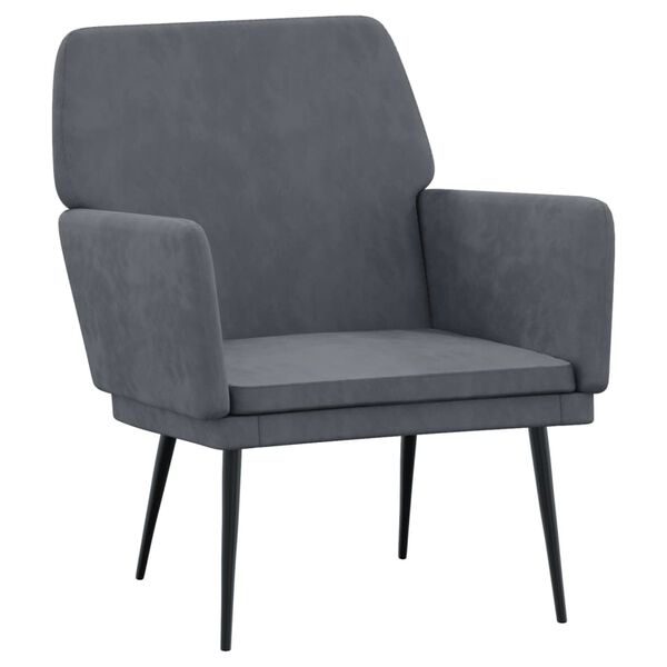 vidaXL Fauteuil Gris foncé 62x79x79 cm Velours