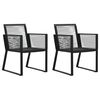 vidaXL Chaises de jardin lot de 2 Noir Rotin PVC