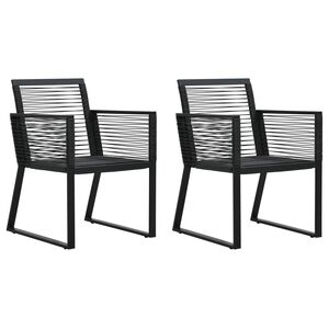 vidaXL Chaises de jardin lot de 2 Noir Rotin PVC