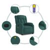 vidaXL Fauteuil inclinable de massage &eacute;lectrique vert fonc&eacute; tissu