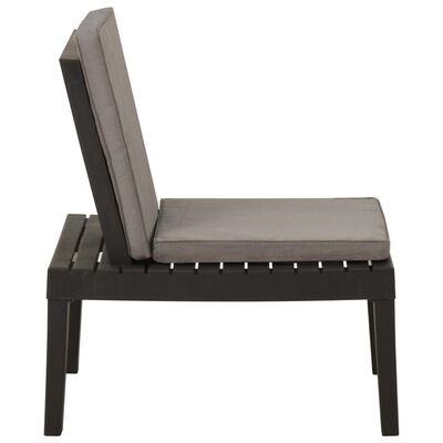 vidaXL Chaise de salon de jardin avec coussin Plastique Gris