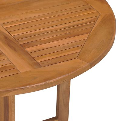 vidaXL Table à dîner pliable de jardin Ø90x75 cm Bois de teck solide