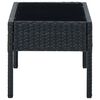 vidaXL Table de jardin Noir 75x40x37 cm R&eacute;sine tress&eacute;e