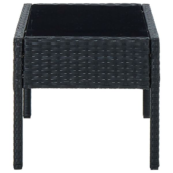 vidaXL Table de jardin Noir 75x40x37 cm R&eacute;sine tress&eacute;e
