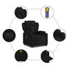 vidaXL Fauteuil inclinable de massage &eacute;lectrique noir tissu