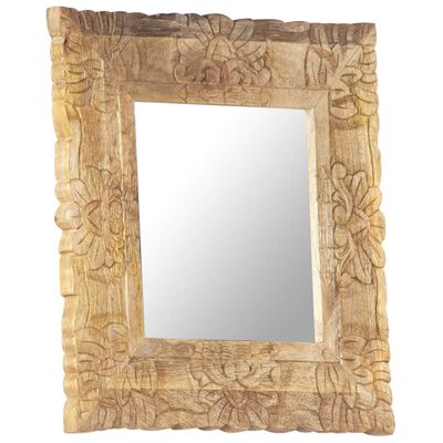 vidaXL Miroir 50x50 cm Bois de manguier massif