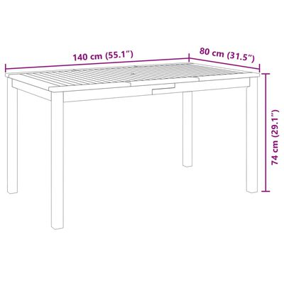 vidaXL Ensemble à manger de jardin 5 pcs Bois d'acacia solide