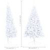 vidaXL Sapin de Noël artificiel pré-éclairé moitié/support blanc 120cm