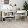vidaXL Bureau d'angle Blanc chêne sonoma 200x50x76cm Bois d’ingénierie