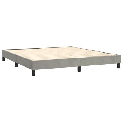 vidaXL Sommier à lattes de lit matelas gris clair 183x213 cm velours