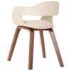 vidaXL Chaise de salle &agrave; manger Blanc Bois courb&eacute; et similicuir