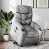 vidaXL Fauteuil inclinable de massage gris clair tissu
