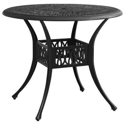 vidaXL Table de jardin Noir 90x90x74 cm Aluminium coulé