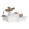 vidaXL Tables basses 2 pcs Blanc 111,5x50x33 cm Bois d'ing&eacute;nierie