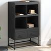 vidaXL Buffet haut noir 68x39x111,5 cm acier