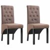 vidaXL Chaises &agrave; manger lot de 2 marron tissu