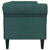 vidaXL Canapé Chesterfield 3 places vert foncé tissu