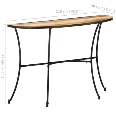 vidaXL Table d'appoint 110x40x77 cm Bois de manguier massif