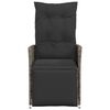 vidaXL Chaises inclinables de jardin lot de 2 et coussins gris rotin