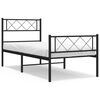 vidaXL Cadre de lit m&eacute;tal sans matelas et pied de lit noir 100x200 cm