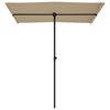 vidaXL Parasol de jardin avec mât en aluminium 180x110 cm taupe