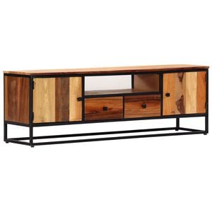 vidaXL Meuble TV 120 x 30 x 40 cm Bois de r&eacute;cup&eacute;ration massif et acier