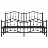 vidaXL Cadre de lit m&eacute;tal sans matelas avec pied de lit noir 183x213cm