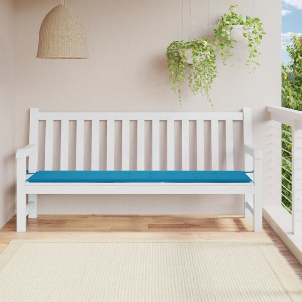 vidaXL Coussin de banc de jardin bleu 200x50x3 cm tissu oxford