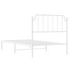 vidaXL Cadre de lit métal sans matelas et tête de lit blanc 100x190 cm