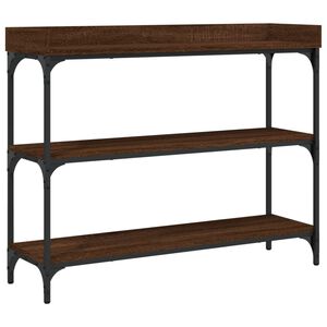 vidaXL Table console avec &eacute;tag&egrave;res ch&ecirc;ne marron 100x30x80 cm