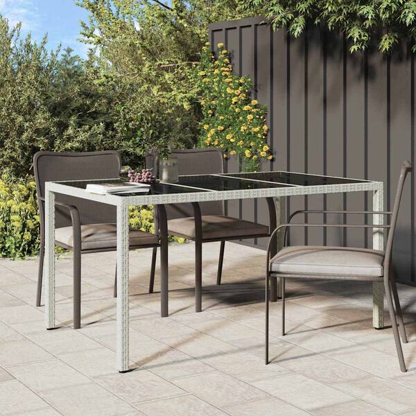 vidaXL Table de Jardin Blanc 150 x 90 x 75 cm polyrotin