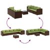 vidaXL Salon de jardin avec coussins 7 pcs marron r&eacute;sine tress&eacute;e