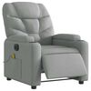 vidaXL Fauteuil inclinable de massage &eacute;lectrique gris clair tissu