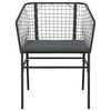 vidaXL Ensemble &agrave; manger de jardin et coussins 3 pcs noir rotin verre