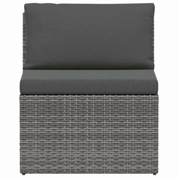 vidaXL Salon de jardin 4 pcs avec coussins R&eacute;sine tress&eacute;e Gris