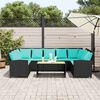vidaXL Canap&eacute; de jardin avec coussins Noir R&eacute;sine tress&eacute;e